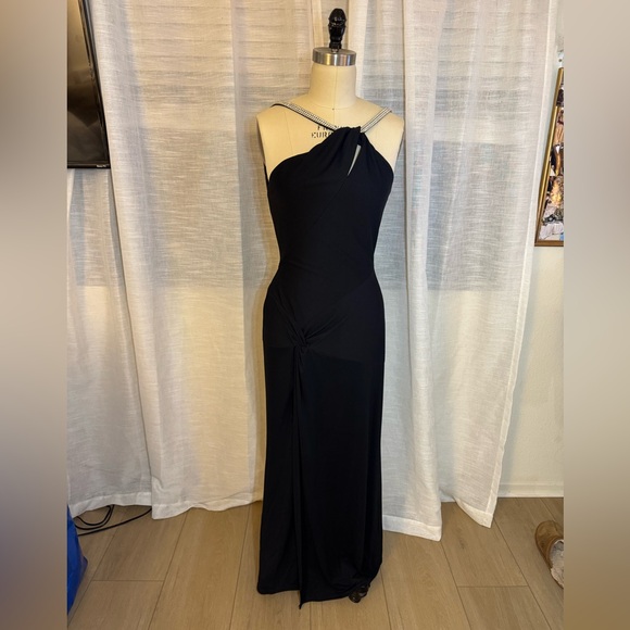 Cache Dresses & Skirts - Vintage Black Cache Dress w/ Rhinestones